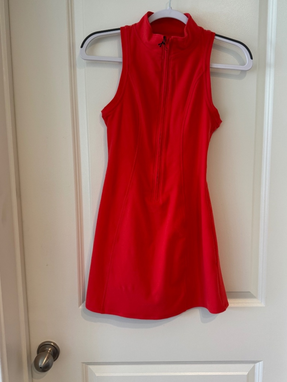 ALO Red Half Zip Athletic Mini Dress; Size: XXS